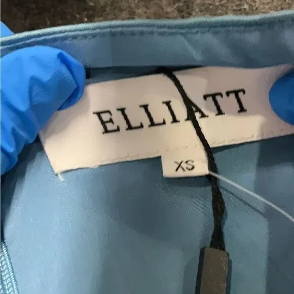 NWT Anthropologie Elliat Begonia Cadet Blue Satin Halter Neck Jumpsuit Size XS - Picture 4 of 8